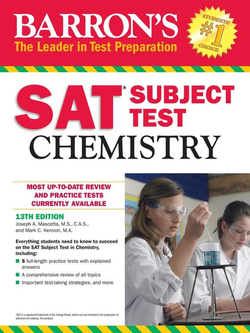 Title details for Barron's SAT Subject Test: Chemistry by Joseph A. Mascetta - Available